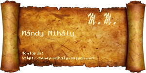 Mándy Mihály névjegykártya